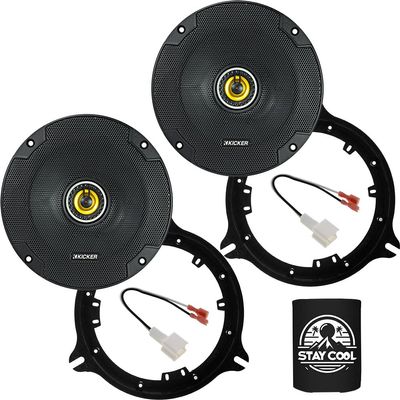 KICKER Rear Door 6.5 Speakers Kit for Nissan Armada 2017-2020 Upgrade Kit - Pair of CS Series 6 1/2 Inch Coaxial Speakers with Adapters and Harnesses - CSC65, 46CSC654