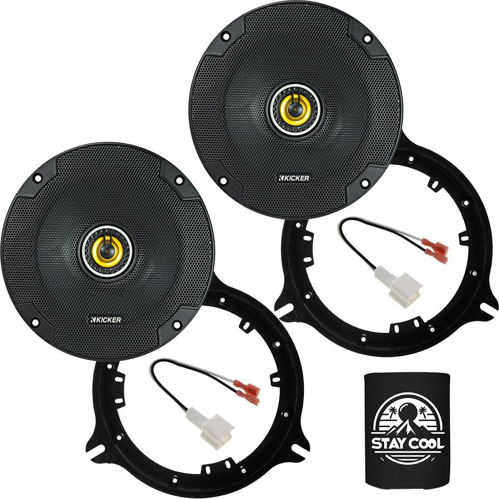 KICKER Rear Door 6.5 Speakers Kit for Nissan Armada 2017-2020 Upgrade Kit - Pair of CS Series 6 1/2 Inch Coaxial Speakers with Adapters and Harnesses - CSC65, 46CSC654