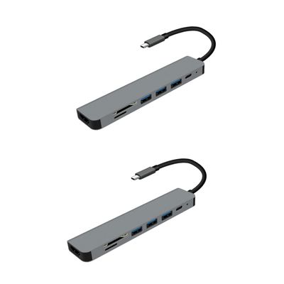 DECHOUS 2pcs USB Hub Type-c Adapter Splitter for Laptop Tablet and Phone Supports Pd Fast Charging up to USB Data Transmission up to Design