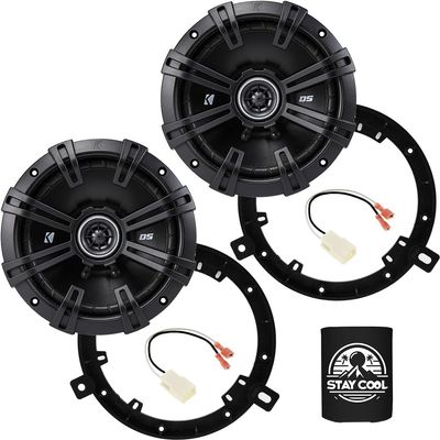 KICKER Dash/Overhead 6.75 Speakers Kit for Jeep Wrangler JK 2018 Upgrade Kit - Pair of DS Series 6 3/4 Inch Coaxial Speakers with Adapters and Harnesses - DSC670, 43DSC6704