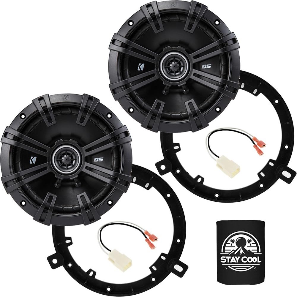 KICKER Dash/Overhead 6.75 Speakers Kit for Jeep Wrangler JK 2018 Upgrade Kit - Pair of DS Series 6 3/4 Inch Coaxial Speakers with Adapters and Harnesses - DSC670, 43DSC6704