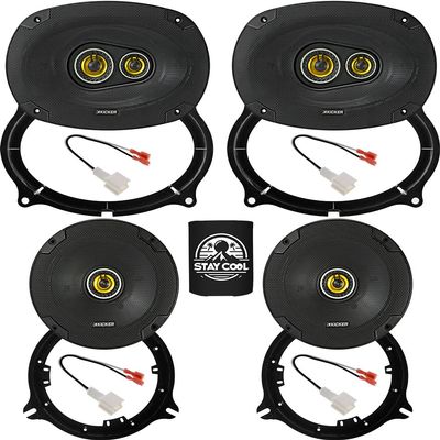 KICKER Front & Rear Door 6x9 & 6.5 Speakers Kit for Nissan Frontier 2022-24 Upgrade Kit - 2 Pairs of CS Series 6x9 and 6 1/2 Inch Speakers with Adapters and Harnesses - 46CSC6934 & 46CSC654