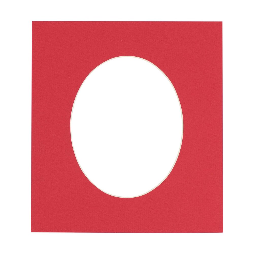 20x28 Mat Bevel Cut for 14x24 Photos - Precut Cardinal Red Oval Shaped Photo Mat Board Opening - Acid Free Matte to Protect Your Pictures - Bevel Cut for Family Photos, Pack of 1 Matboard Show Kit