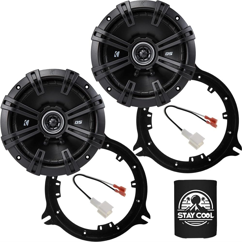 KICKER Rear Door 6.5 Speakers Kit for Nissan Frontier 2005-2024 Upgrade Kit - Pair of DS Series 6 1/2 Inch Coaxial Speakers with Adapters and Harnesses - DSC650, 43DSC6504