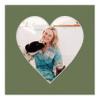 8x8 Mat Bevel Cut for 4x4 Photos - Precut Dill Green Heart Shaped Photo Mat Board Opening - Acid Free Matte to Protect Your Pictures - Bevel Cut for Family Photos, Pack of 1 Matboard Show Kit With view 4