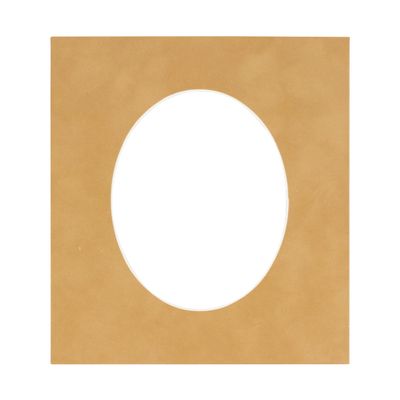27x36 Mat Bevel Cut for 24x32 Photos - Precut Beige Suede Oval Shaped Photo Mat Board Opening - Acid Free Matte to Protect Your Pictures - Bevel Cut for Family Photos, Pack of 1 Matboard Show Kit With