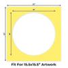 20x20 Mat Bevel Cut for 16x16 Photos - Precut Yellow Circle Shaped Photo Mat Board Opening - Acid Free Matte to Protect Your Pictures - Bevel Cut for Family Photos, Pack of 1 Matboard Show Kit With view 2