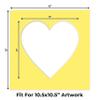 15x15 Mat Bevel Cut for 11x11 Photos - Precut Yellow Heart Shaped Photo Mat Board Opening - Acid Free Matte to Protect Your Pictures - Bevel Cut for Family Photos, Pack of 1 Matboard Show Kit With view 2
