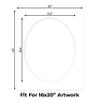 20x24 Mat Bevel Cut for 16x20 Photos - Precut White Oval Shaped Photo Mat Board Opening - Acid Free Matte to Protect Your Pictures - Bevel Cut for Family Photos, Pack of 1 Matboard Show Kit With Acid view 2