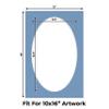 12x18 Mat Bevel Cut for 10x16 Photos - Precut Brittany Blue Oval Shaped Photo Mat Board Opening - Acid Free Matte to Protect Your Pictures - Bevel Cut for Family Photos, Pack of 1 Matboard Show Kit view 2