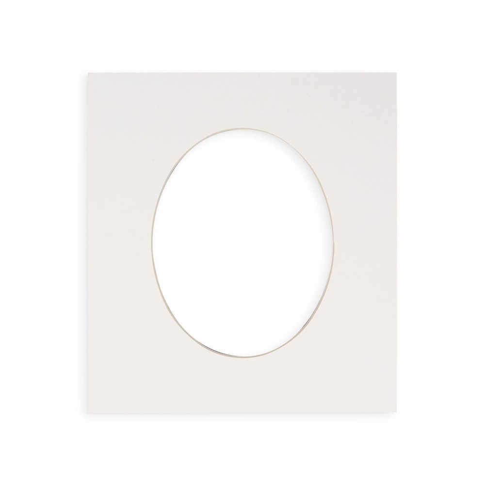 20x28 Mat Bevel Cut for 17x25 Photos - Precut White Oval Shaped Photo Mat Board Opening - Acid Free Matte to Protect Your Pictures - Bevel Cut for Family Photos, Pack of 1 Matboard Show Kit With Acid