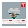 8x8 Mat Bevel Cut for 4x4 Photos - Precut Metallic Silver Heart Shaped Photo Mat Board Opening - Acid Free Matte to Protect Your Pictures - Bevel Cut for Family Photos, Pack of 1 Matboard Show Kit view 1