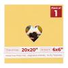 20x20 Mat Bevel Cut for 6x6 Photos - Precut Chamois Yellow Heart Shaped Photo Mat Board Opening - Acid Free Matte to Protect Your Pictures - Bevel Cut for Family Photos, Pack of 1 Matboard Show Kit view 1