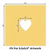 20x20 Mat Bevel Cut for 6x6 Photos - Precut Chamois Yellow Heart Shaped Photo Mat Board Opening - Acid Free Matte to Protect Your Pictures - Bevel Cut for Family Photos, Pack of 1 Matboard Show Kit view 2