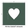 8x8 Mat Bevel Cut for 4x4 Photos - Precut Hunter Green Heart Shaped Photo Mat Board Opening - Acid Free Matte to Protect Your Pictures - Bevel Cut for Family Photos, Pack of 1 Matboard Show Kit With view 2