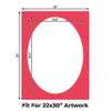 26x34 Mat Bevel Cut for 22x30 Photos - Precut Cardinal Red Oval Shaped Photo Mat Board Opening - Acid Free Matte to Protect Your Pictures - Bevel Cut for Family Photos, Pack of 1 Matboard Show Kit view 2