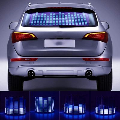 AMZSTAR Sound Music Beat Activated Car Stickers Equalizer Glow LED Light Audio Voice Rhythm Lamp LED Flash Lights (Blue-80x19cm)