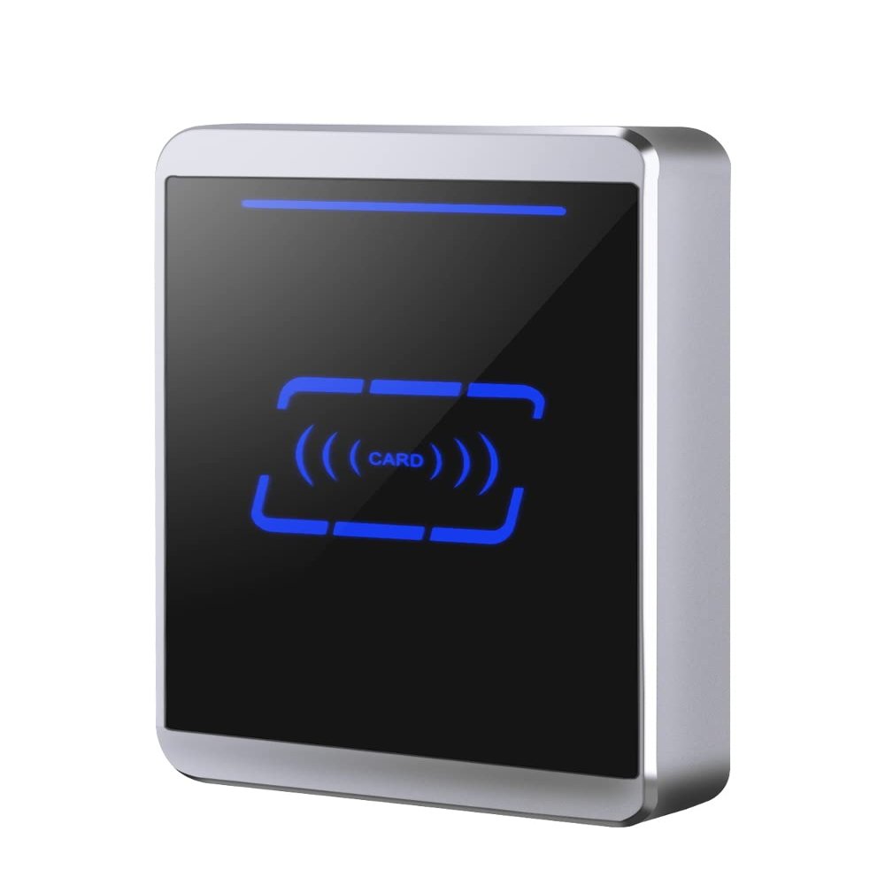 125KHZ ID Metal Access Control Card Reader Wiegand 26 or 34 Format Outdoor Waterproof Tempered Glass Surface Contactless 13.56MHZ NFC Reader (125KHZ Wiegand)