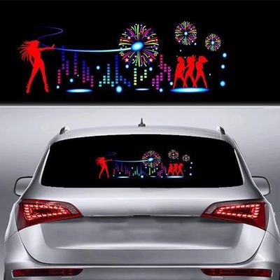 AMZSTAR Sound Music Beat Activated Car Stickers Equalizer Glow LED Light Audio Voice Rhythm Lamp LED Flash Lights (Firework-90x25cm)