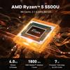 Beelink Mini PC, SER5 AMD Ryzen 5 5500U(7nm, 6C/12T) up to 4.0GHz, Mini Gaming Computer 16GB DDR4 RAM 500GB NVME SSD, Micro PC 4K@60Hz Dual Display, Mini Computer WiFi6/BT5.2/HTPC/W-11 Pro view 3