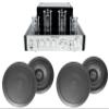 Rockville BluTube Bundle: 70W Tube Bluetooth Amplifier/Home Stereo Receiver, (4) 6.5 in 500W Black in-Ceiling Speakers w/Polypropylene Cones, Rubber Surrounds & Paintable Flush Grilles, 5-Items view 1