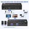 8K USB 3.0 Displayport KVM Switch 2 Monitors 2 Computers 8K@60Hz 4K@144Hz, Dual Monitor Displayport 1.4 KVM Switches with Audio Microphone Output and 3 USB 3.0 Ports, DP Switch for 2 PCs 2 Monitors view 2