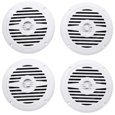 Rockville MS525W 5.25 in 400 Watt Peak /200 Watt RMS Per Pair Waterproof Marine Boat Speakers 2-Way White, Rust Resistant, UV Protected, for Boats and Outdoor Audio, 2-Pair