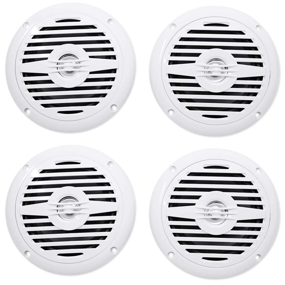 Rockville MS525W 5.25 in 400 Watt Peak /200 Watt RMS Per Pair Waterproof Marine Boat Speakers 2-Way White, Rust Resistant, UV Protected, for Boats and Outdoor Audio, 2-Pair