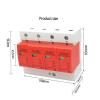 1Pcs Surge Protector AC SPD80/100 Device Arrester Power Switch Individual Module 4P 40KA-80KA 60KA-100KA (Size : 4P 385V AC, Color : 60-100KA(Red)) view 3