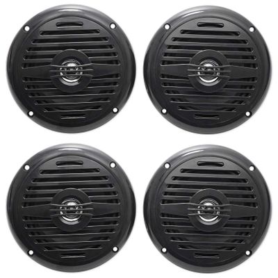 Rockville MS525B Pairs 5.25" 2-Way 400W Peak/200W RMS 4-Ohm Waterproof Marine Boat Speakers, Polypropylene Cone, Anti-UV ABS Grill, Black Finish, 2-Piece