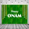 BELECO 7x5ft Fabric Happy Onam Backdrop Green Banana Leaf Marigold Garlands India Pooja Traditional Backdrop Indian Theme Party Decorations Holiday Celebration Party Supplies Banner Photo Props view 2