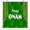 BELECO 7x5ft Fabric Happy Onam Backdrop Green Banana Leaf Marigold Garlands India Pooja Traditional Backdrop Indian Theme Party Decorations Holiday Celebration Party Supplies Banner Photo Props view 4