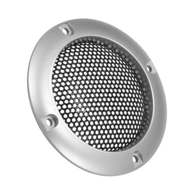 Unifizz Car Mesh Trim Round Subwoofer Grille Horn Protective Guard Silver Tone Car Auto Stereo Accessory for 2 Speaker Grille Cover