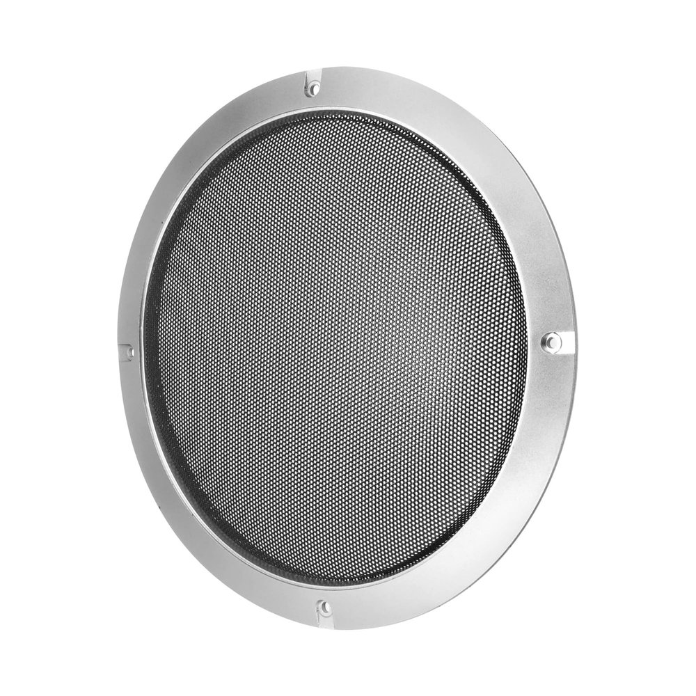 Unifizz Car 8 Speaker Auto Stereo Accessory Grille Cover Mesh Trim Round Subwoofer Grille Horn Protective Guard Silver Tone