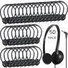 Ladont 50 Pack Classroom Headphones Bulk for Students School, Wired Class Set Headphones for Kids Children Toddler Boys Girls Teen(Black) view 1