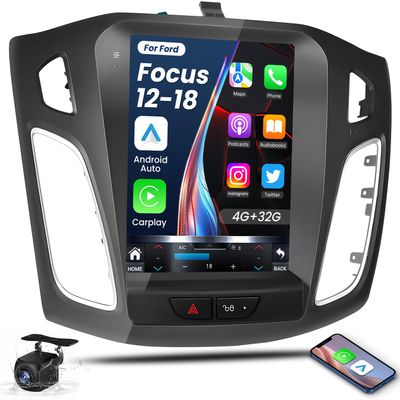 5GWiFi Upgrade 4+32G8 Core 1024 * 768 HD Android13 Car Stereo Radio for Ford Focus 2012-2018 Wireless CarPlay & Andriod Auto Bluetooth GPS Navigation/Mirror Link/Backup Camera& with Sony System