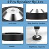 Tertullus 4 Pcs Speaker Spike Pads, Spike Floor Protectors Pom Stainless Steel, with HiFi Spikes Pads Absorbers Protection Washers for Spikes (39x13mm, Washer) view 2