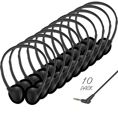 Ladont Kids Headphones Bulk for School Classroom 10 Pack, Wired On-Ear Classroom Headphones for Students Children Toddler Boys Girls Teen(Black)