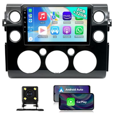 EWLSAC Android 13.0 Double Din Car Stereo for Toyot-a FJ Cruiser 2007-2013 9 Inch HD Touch Screen Car Audio Multimedia Receiver with Carplay Android Auto GPS Radio Navigation Bluetooth Camera(2G+32G)