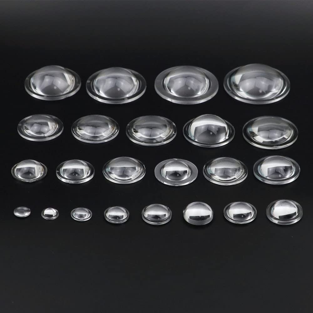 GatherTOOL 5Pcs/Set Transparent Condenser Lens 10 15 18 20 23 25 28 29 30 32 35 38 PMMA Plano Convex Acrylic Lens for Zoom LED Flashlight Bike Head Lamp (Color : 5 Pieces, Size : 40.8mm)
