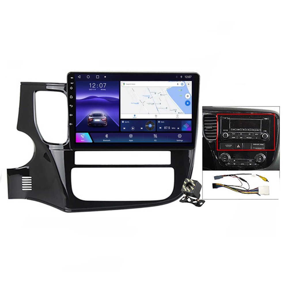 10" Car Radio Multimedia Player for Mitsubishi Outlander 3 2012-2018 Android 12 Car Stereo Navigation GPS Support CarPlay/Android Auto/WiFi/4G/Bluetooth/SWC+Backup Camera,Ts10/4+32g/a