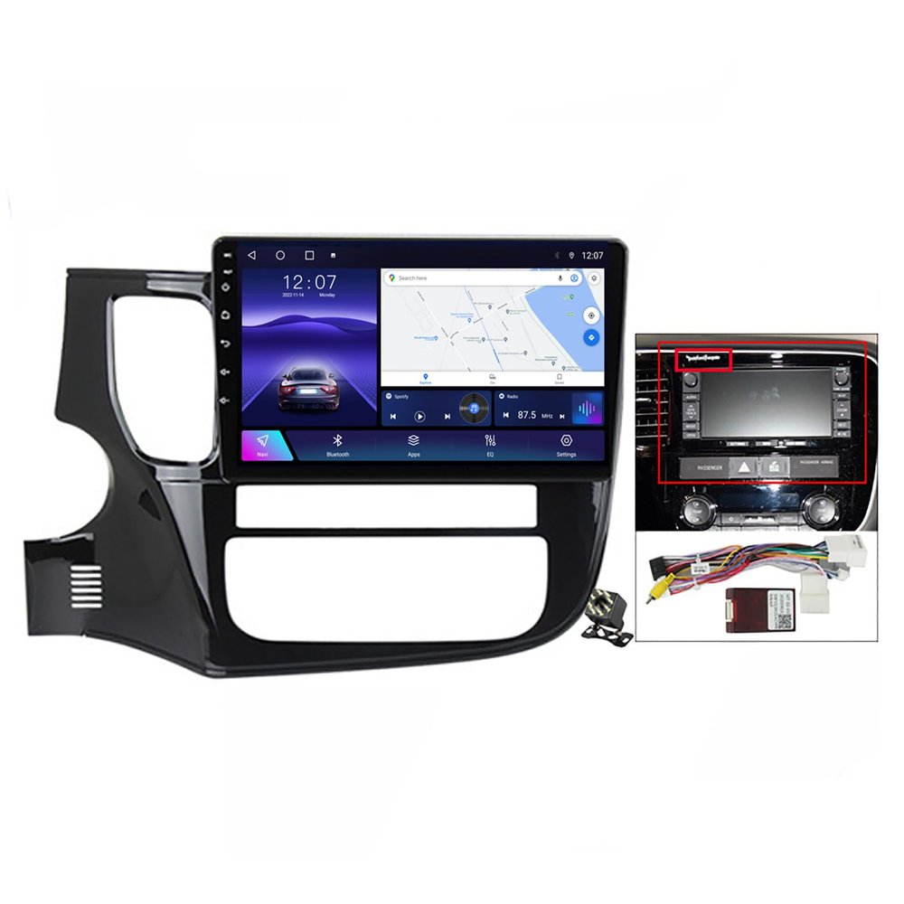 10" Car Radio Multimedia Player for Mitsubishi Outlander 3 2012-2018 Android 12 Car Stereo Navigation GPS Support CarPlay/Android Auto/WiFi/4G/Bluetooth/SWC+Backup Camera,Ts10/4+32g/b