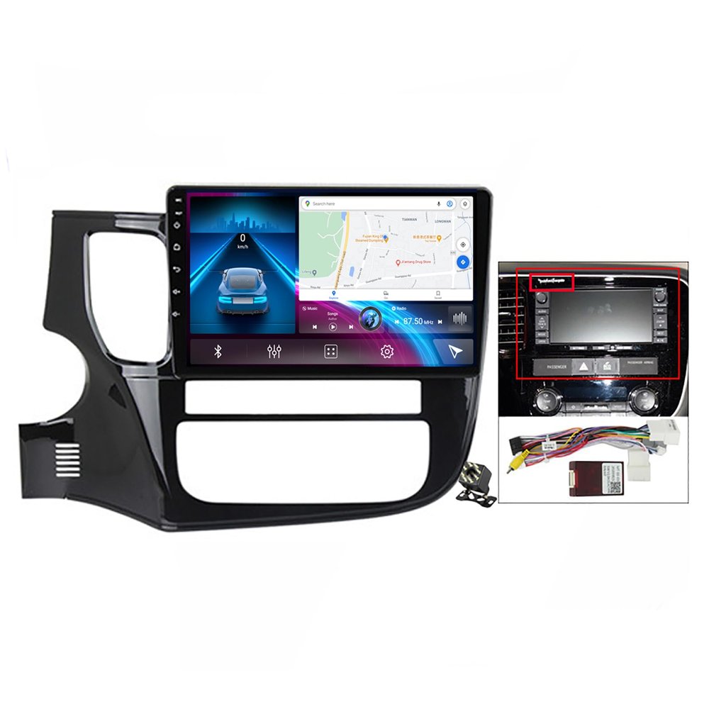 10" Car Radio Multimedia Player for Mitsubishi Outlander 3 2012-2018 Android 12 Car Stereo Navigation GPS Support CarPlay/Android Auto/WiFi/4G/Bluetooth/SWC+Backup Camera,Ts18/4+64g/b