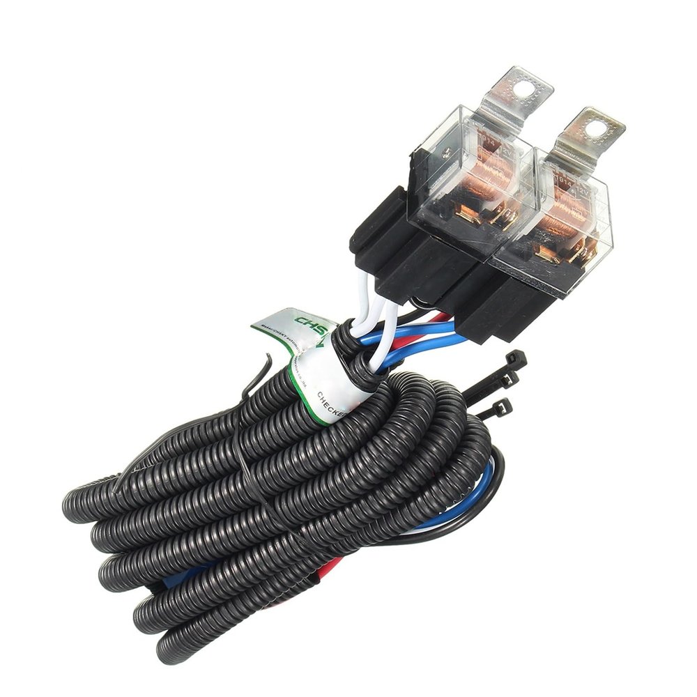 H4 .L-ED Headlight Enhancer Bulb Relay Wiring Harness Plug Kit Relay Wiring Harness Kit Automobile Replacement Accessories Way