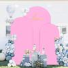 PATYDEST Wedding Arch Cover Pink Arch Backdrop Covers Set of 3 Arches Backdrop Stand Covers Spandex Fitted Round Balloon Arch Cover for Metal Arch Frame Baby Shower Birthday Garden Party 6ft 5ft 4ft view 3