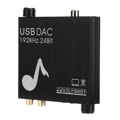 Digital to Analog Audio Converter, 192kHz 24bit DAC Converter with & 3.5mm Headphone Jack, Bass Adjustment, Noise Elimination, Support PCM Audio Format
