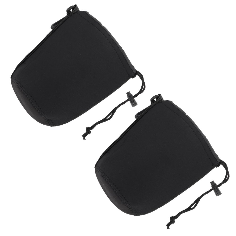 OFFSCH 2pcs Neoprene Lens Pouch for Camera Drawstring Bag Protects against Dust Impact for Travel Storage