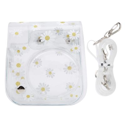 Camera Case, PVC Transparent Daisy Camera Case Bag, Small Camera Bag, Detachable Adjustable Shoulder Strap Camera Case, Camera Shoulder Bag for Mini 11/9/8 Camera