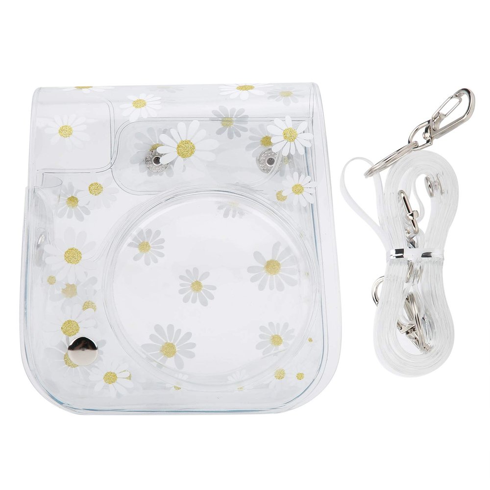 Camera Case, PVC Transparent Daisy Camera Case Bag, Small Camera Bag, Detachable Adjustable Shoulder Strap Camera Case, Camera Shoulder Bag for Mini 11/9/8 Camera