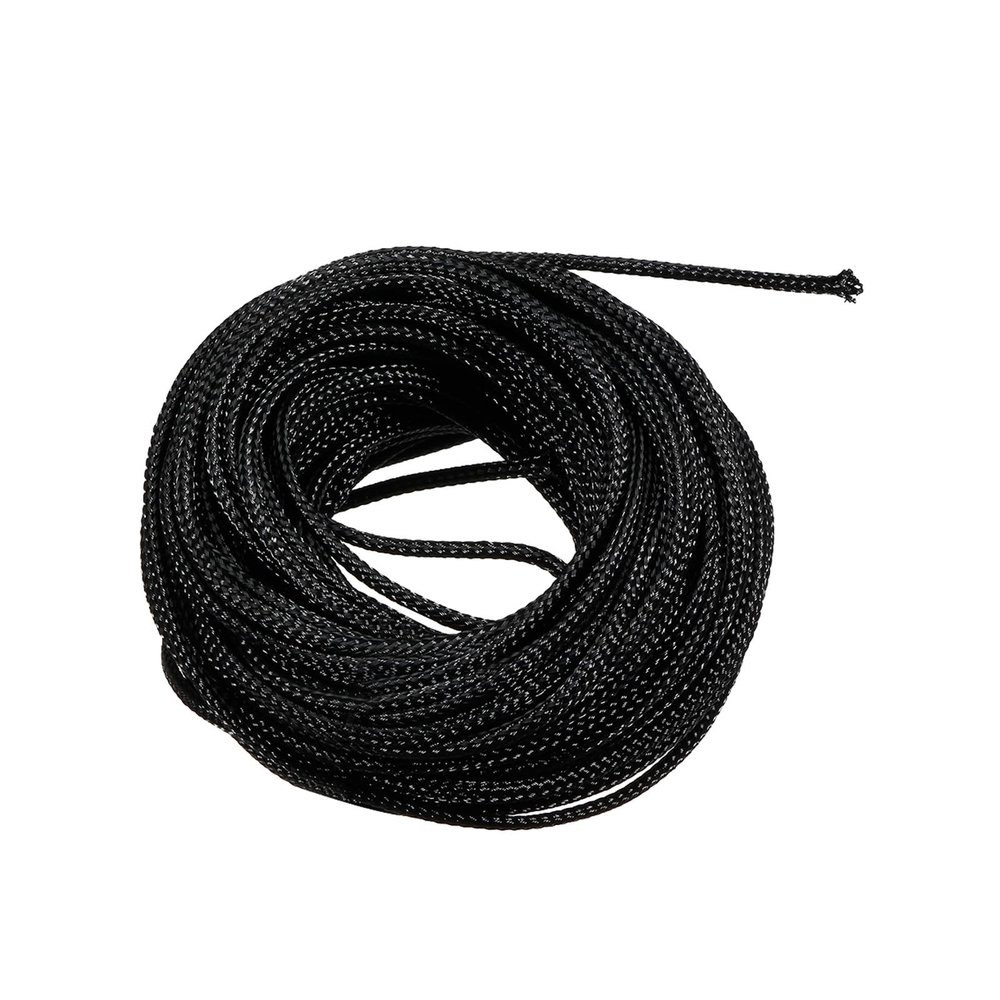 Rebower Braided Cable Sleeve Expandable Sleeving, [for Electronic Wire Protect] - 52.5Feet x 0.1 Inch/Black / 1Pcs